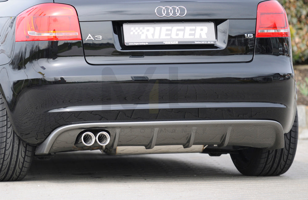 Rieger 00099834 Audi 8P A3 Rear Diffuser 1 | ML Performance UK Car Parts