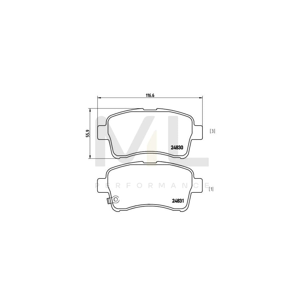 Brembo P 79 021 Brake Pad Set For Suzuki Liana With Acoustic Wear Warning | ML Performance Car Parts
