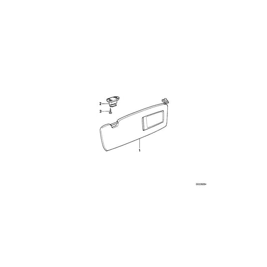 Genuine BMW 51168156461 E31 Sun Visor With Mirror-Covering Left SILBERGRAU (Inc. 840i, 850CSi & 840Ci) | ML Performance UK Car Parts