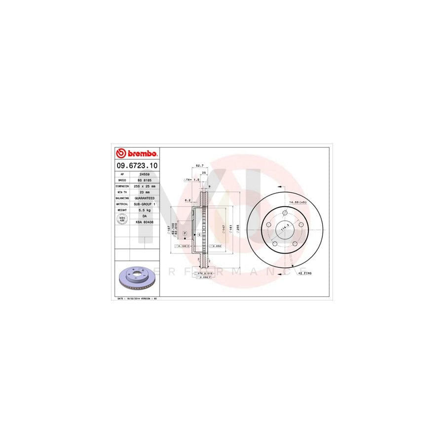 BREMBO 09.6723.10 Brake Disc for TOYOTA Previa / Estima I (XR10, XR20) Internally Vented | ML Performance Car Parts