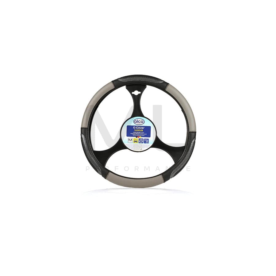 ALCA Luxus 599000 Steering wheel cover Black, Grey, Ø: 37-39cm, PVC | ML Performance Car Parts