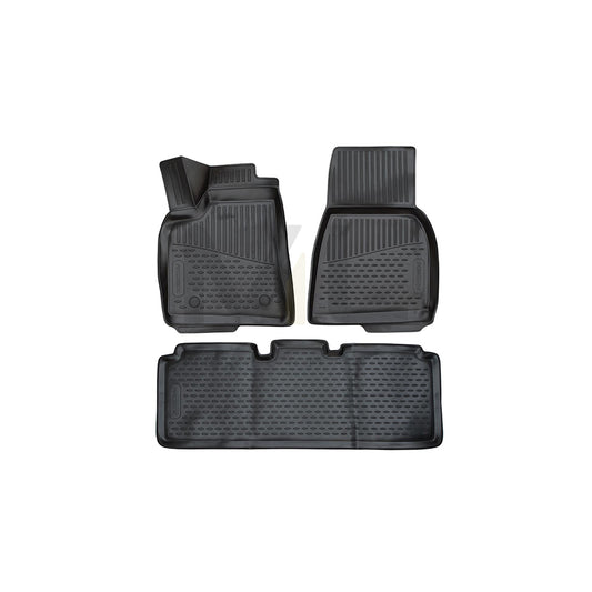 RIDEX 215A0940 Floor mat set for TESLA Model S (5YJS) Elastomer, Front and Rear, Quantity: 3, Black | ML Performance Car Parts