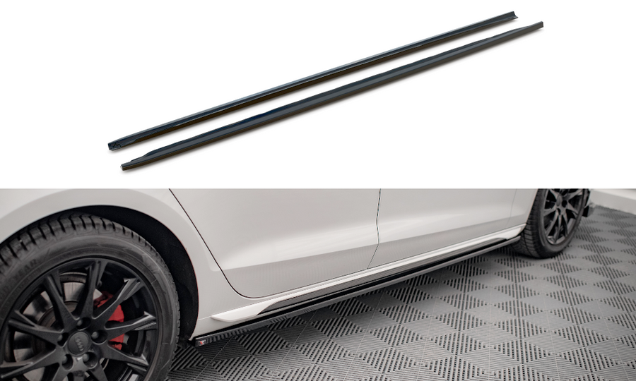 Maxton Design AU-A4-B9F-SD1T Side Skirts Diffusers Audi A4 B9 Facelift | ML Performance UK Car Parts