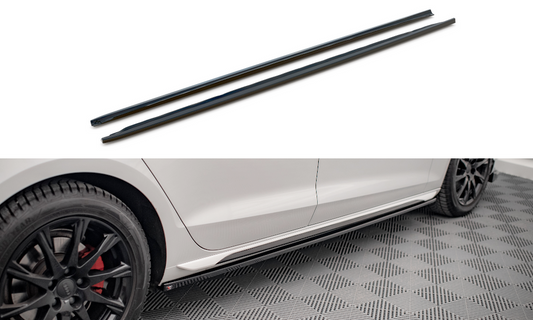Maxton Design AU-A4-B9F-SD1T Side Skirts Diffusers Audi A4 B9 Facelift | ML Performance UK Car Parts
