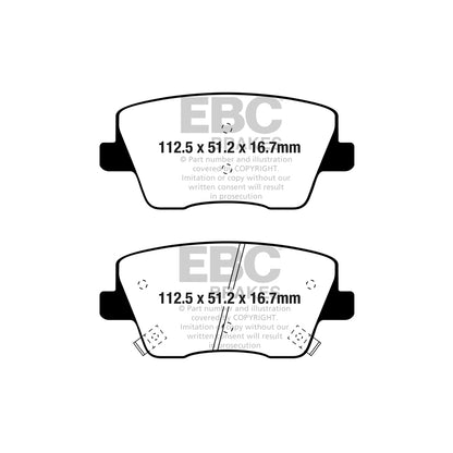EBC DP42344R Hyundai Yellowstuff Rear Brake Pads (Inc. i-30 N & Kona N) 2 | ML Performance UK Car Parts