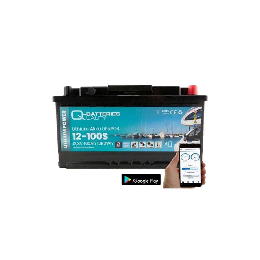 Q-Batteries Qbatteries Lithium Akku 12100S 12.8V 100ah 1280wh LiFePO4 Battery with Bluetooth | ML Performance UK Car Parts