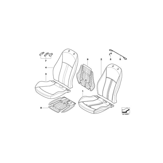 Genuine BMW 52107126364 E85 Seat Cover Cloth Right MESSING (Inc. Z4 3.0si, Z4 2.5i & Z4 2.2i) | ML Performance UK Car Parts