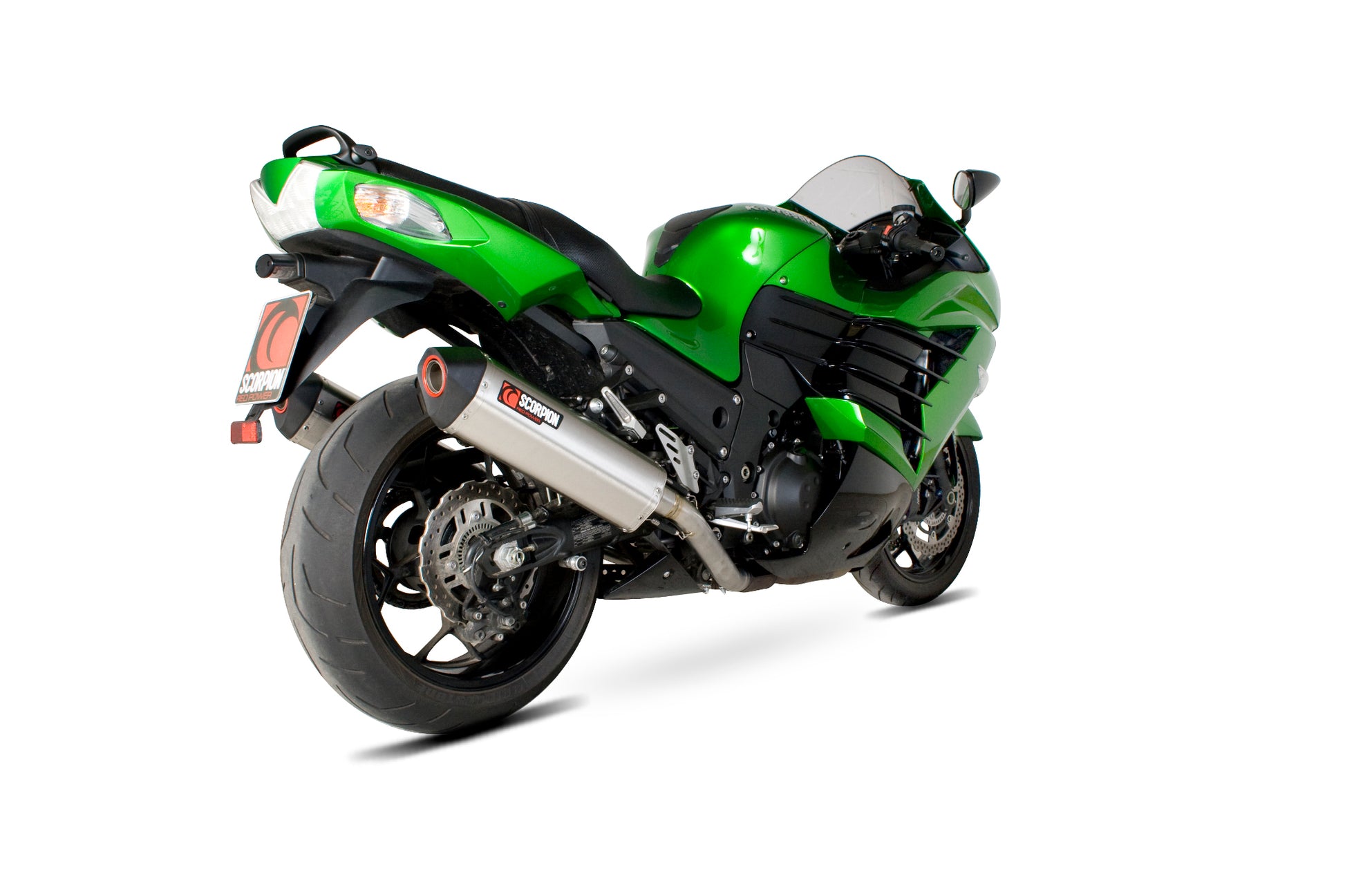 Scorpion RKA91SEO Kawasaki ZZR1400 Serket Parallel Slip-On (Pair) - Brushed Stainless Steel Sleeve | ML Performance UK UK