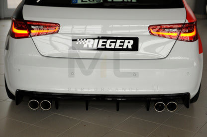 Rieger 00088101 Audi 8V A3 Rear Diffuser 4 | ML Performance UK Car Parts
