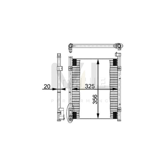 MAHLE ORIGINAL AC 199 000S Air conditioning condenser for HONDA CIVIC without dryer | ML Performance Car Parts