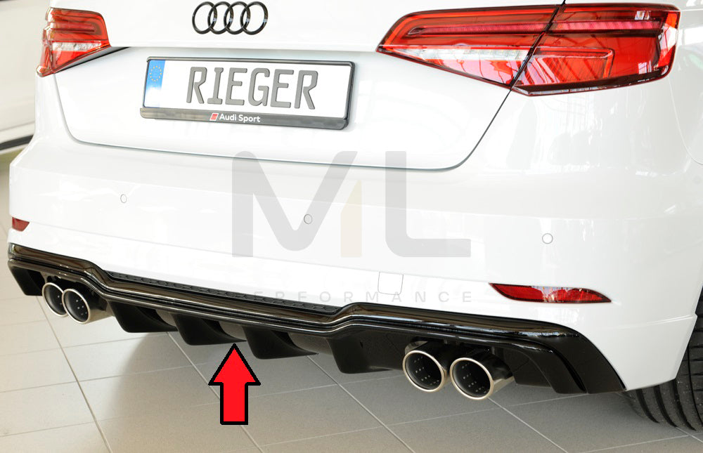 Rieger 00088182 Audi 8V A3 Rear Diffuser 1 | ML Performance UK Car Parts