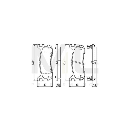 Bosch 0986494341 Brake Pad Set For Mazda 323F V Hatchback (Ba) With Acoustic Wear Warning BP1248 | ML Performance Car Parts