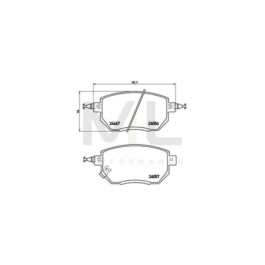 Brembo P 56 051 Brake Pad Set With Acoustic Wear Warning | ML Performance Car Parts