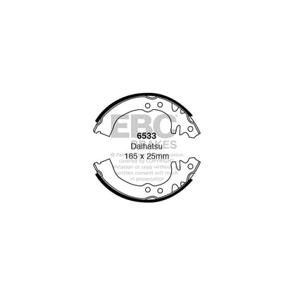 EBC 6533 Daihatsu Perodua Rear Brake Shoes (Inc. Charade, Cuore, Mira, Nippa) 1 | ML Performance UK Car Parts