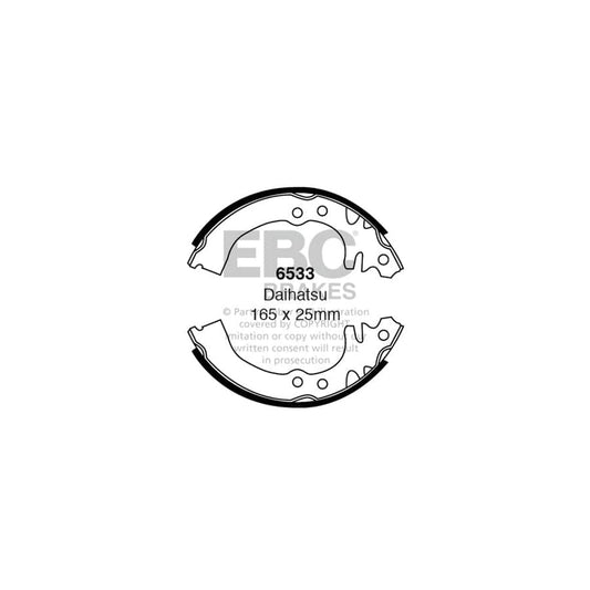 EBC 6533 Daihatsu Perodua Rear Brake Shoes (Inc. Charade, Cuore, Mira, Nippa) 1 | ML Performance UK Car Parts