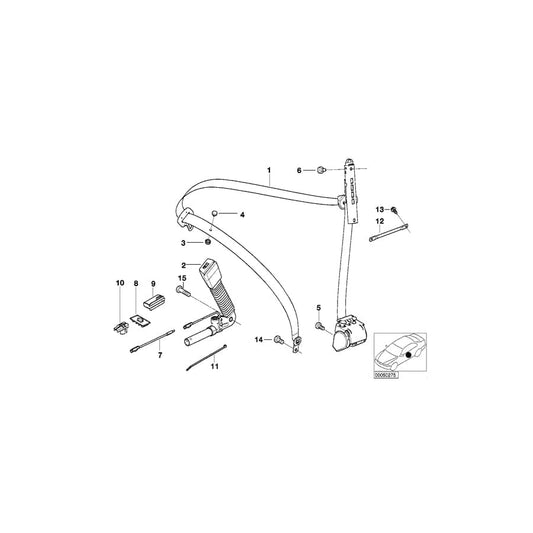 Genuine BMW 72118240232 E46 Rght Frnt Upper Belt W/O Force Limiter (Inc. 325i, 330d & 330i) | ML Performance UK Car Parts
