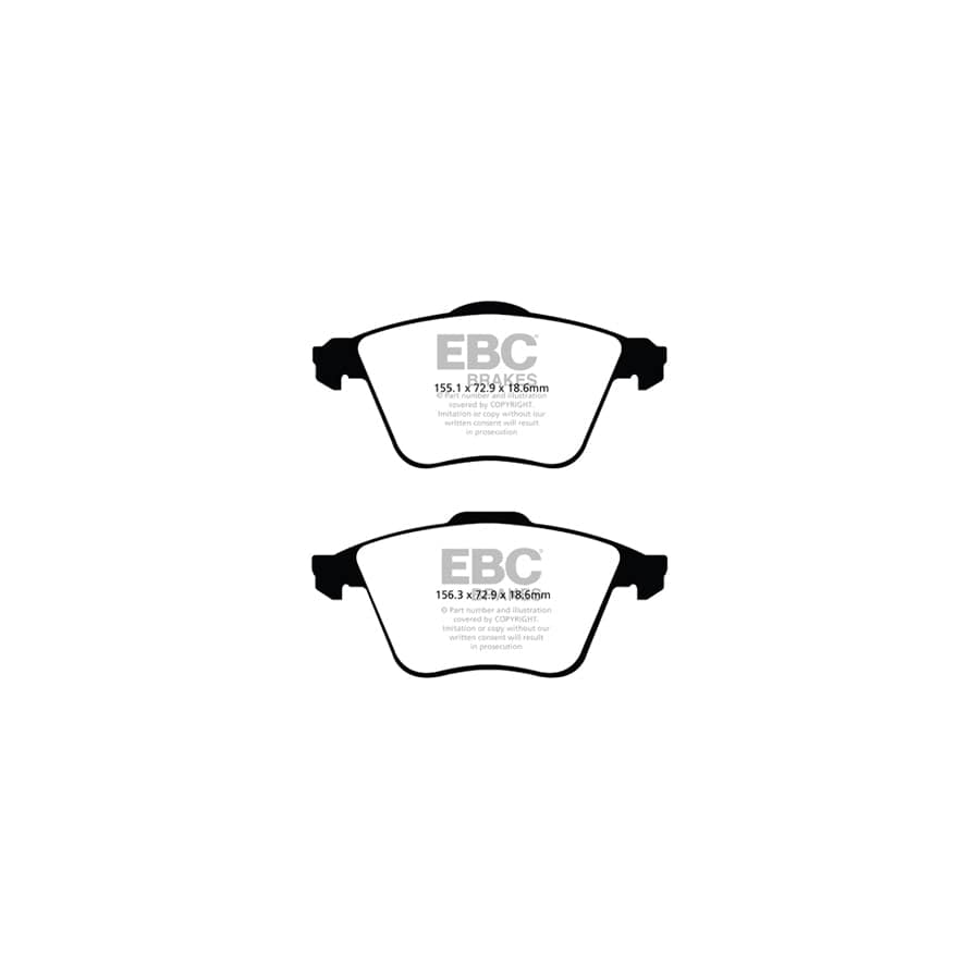 EBC PD07KF099 Ford Volvo Redstuff Front Brake Pad & USR Disc Kit - ATE Caliper 2 | ML Performance UK Car Parts