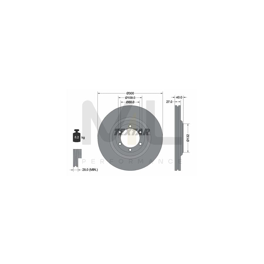 TEXTAR PRO 92282403 Brake Disc Internally Vented, Coated, without wheel hub, without wheel studs | ML Performance Car Parts