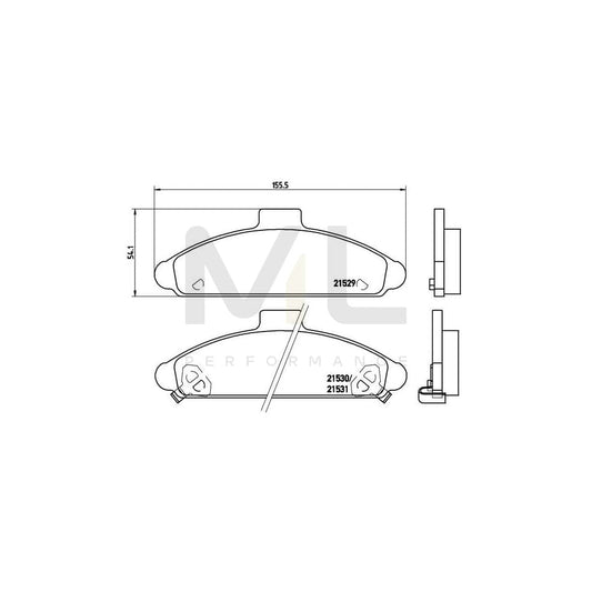 Brembo P 30 004 Brake Pad Set For Hyundai S-Coupé (Slc) With Acoustic Wear Warning | ML Performance Car Parts