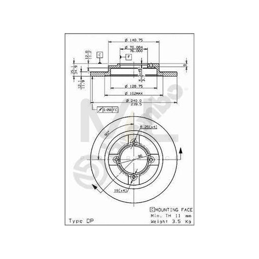BREMBO 08.3082.10 Brake Disc Solid | ML Performance Car Parts
