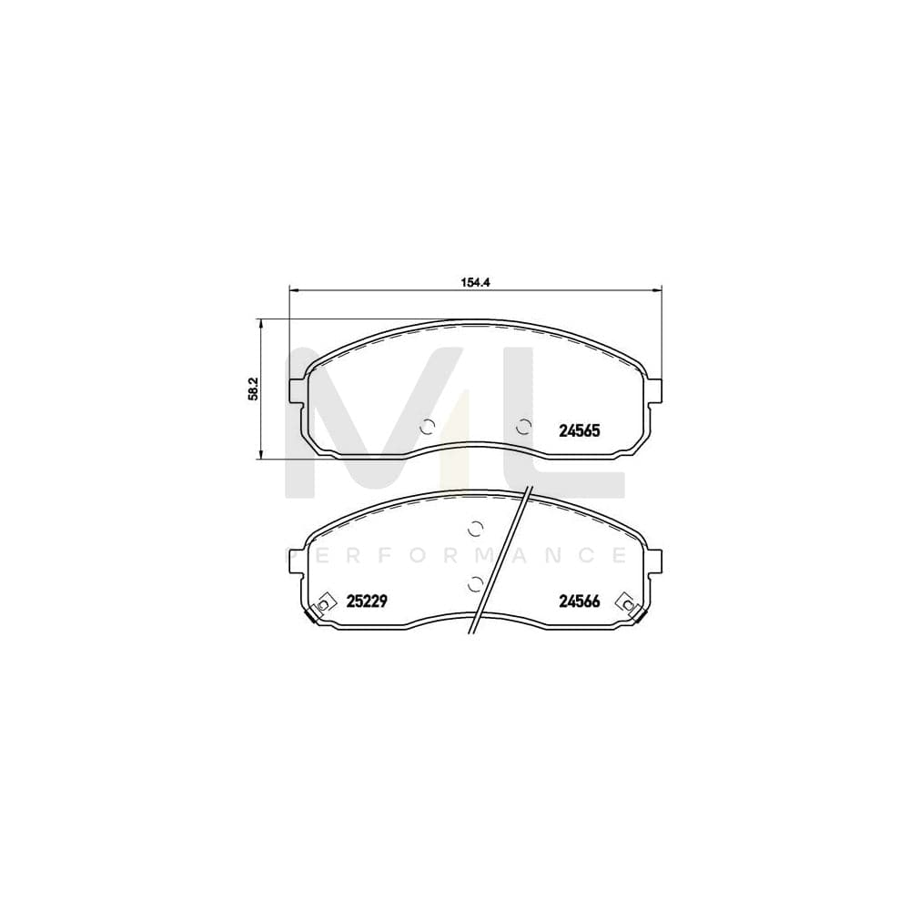 Brembo P 30 058 Brake Pad Set For Kia Sedona I (Gq) With Acoustic Wear Warning | ML Performance Car Parts