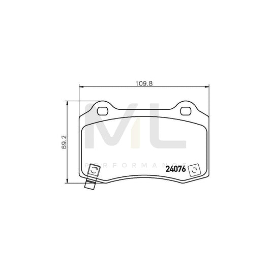 Hella 8DB 355 014-211 Brake Pad Set With Acoustic Wear Warning | ML Performance Car Parts