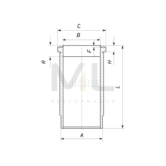 MAHLE ORIGINAL 014 WV 04 00 Cylinder Sleeve for FORD TRANSIT 93,66mm | ML Performance Car Parts