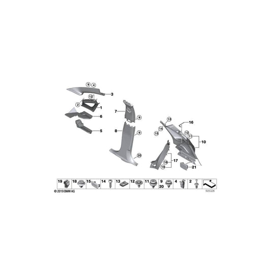 Genuine BMW 51437383462 F45 F45 Cover, A-Pillar, Right (Inc. 218d, 218dX & 216d) | ML Performance UK Car Parts