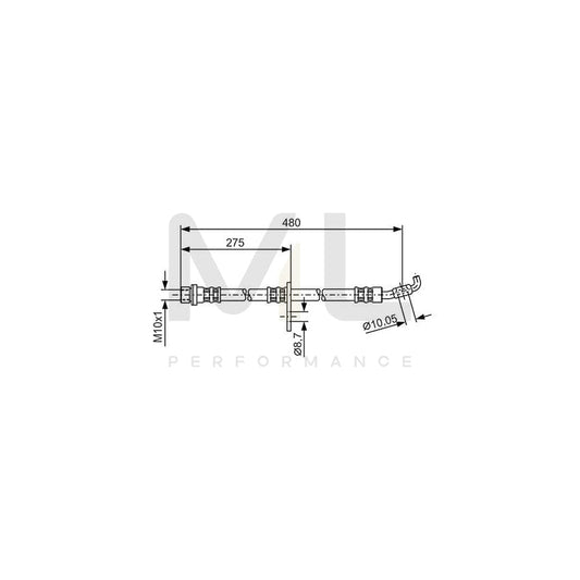 BOSCH 1 987 476 757 Brake Hose for TOYOTA RAV 4 466mm, M10x1 | ML Performance Car Parts