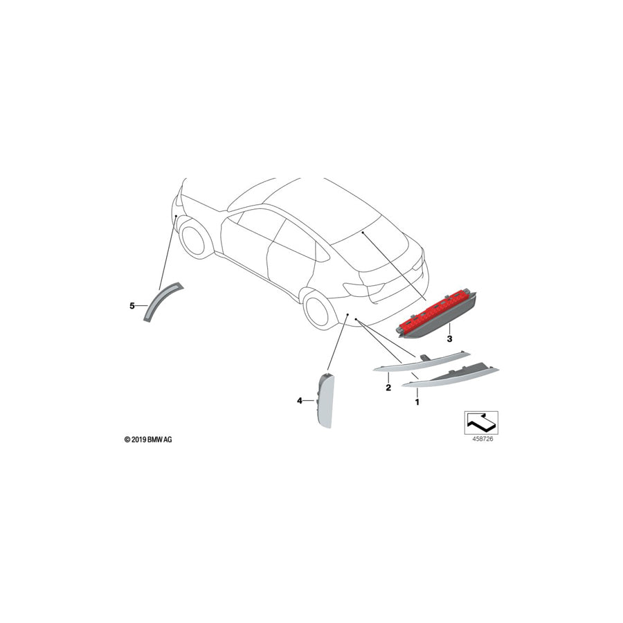 Genuine BMW 63257375662 Third Stoplamp EVERESTGRAU (Inc. X6 50iX 4.0, X6 40dX & X6 35i) | ML Performance UK