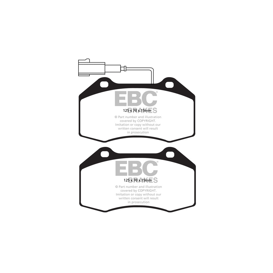 EBC DP22021 Abarth Alfa Romeo Fiat Greenstuff Front Brake Pads - Bosch Caliper (Inc. Grande Punto & MiTo) 2 | ML Performance UK Car Parts