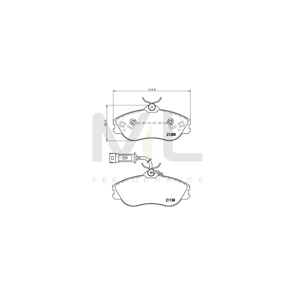 Hella 8DB 355 017-911 Brake Pad Set With Integrated Wear Warning Contact, With Brake Caliper Screws | ML Performance Car Parts