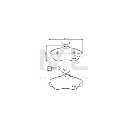 Hella 8DB 355 017-911 Brake Pad Set With Integrated Wear Warning Contact, With Brake Caliper Screws | ML Performance Car Parts