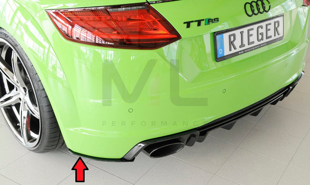 Rieger 00055173 Audi 8J 8J1-FV 8S TTRS Rear Side Splitter 5 | ML Performance UK Car Parts