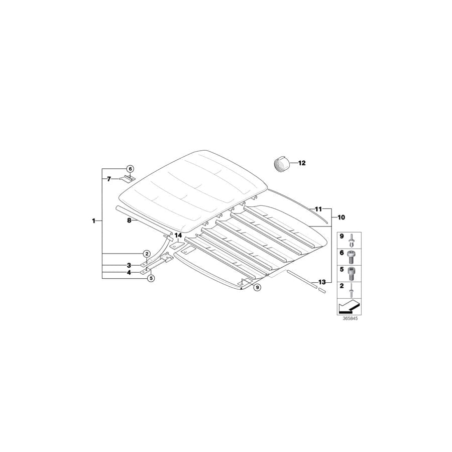 Genuine BMW 54112267291 E36 Cover, Folding Top SCHWARZ (Inc. 316i 1.6, 318tds & 323ti) | ML Performance UK Car Parts