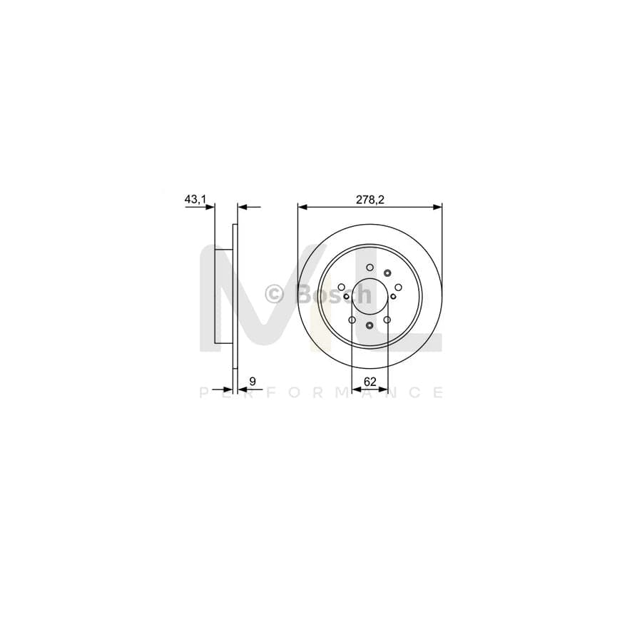 BOSCH 0 986 479 D34 Brake Disc Internally Vented, Solid, Oiled | ML Performance Car Parts