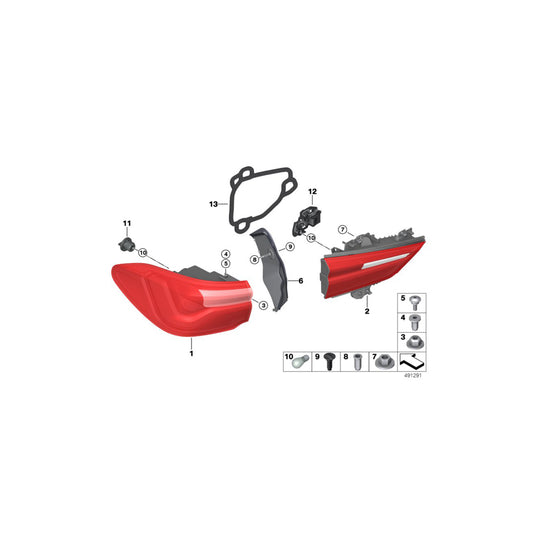 Genuine BMW 63217489480 F39 Bulb Socket,Rear Light In Trunk Lid,Rght (Inc. X2 18i, X2 20i & X2 25dX) | ML Performance UK