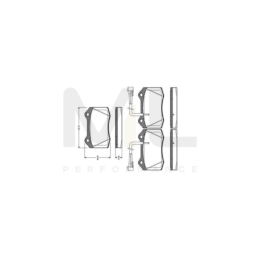 Bosch 0986Tb2243 Brake Pad Set Incl. Wear Warning Contact  | ML Performance Car Parts