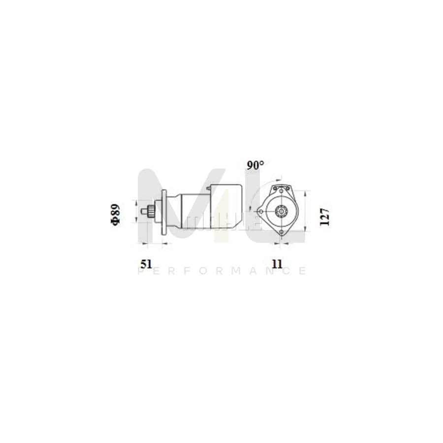 MAHLE ORIGINAL MS 534 Starter motor 12V 3,6kW, Teeth Quant.: 11 | ML Performance Car Parts