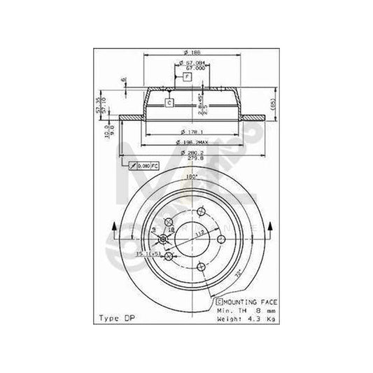 BREMBO 08.6968.10 Brake Disc Solid, High-carbon, with bolts/screws | ML Performance Car Parts