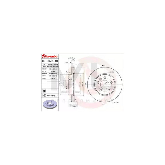 BREMBO 09.B973.10 Brake Disc for VW AMAROK Internally Vented, High-carbon | ML Performance Car Parts