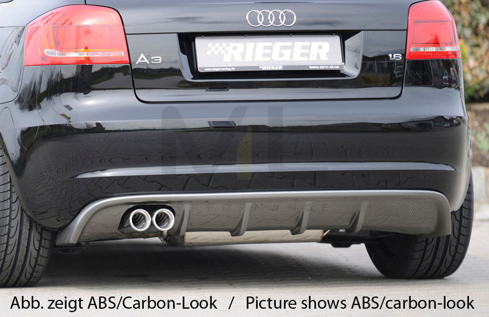 Rieger 00056766 Audi 8P A3 Rear Diffuser 1 | ML Performance UK Car Parts