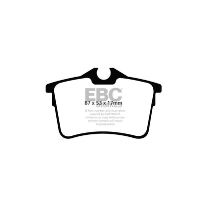 EBC DP22017 Citroen Peugeot Greenstuff Rear Brake Pads (Inc. Berlingo Multispace, 308 SW, Partner Tepee) 2 | ML Performance UK Car Parts