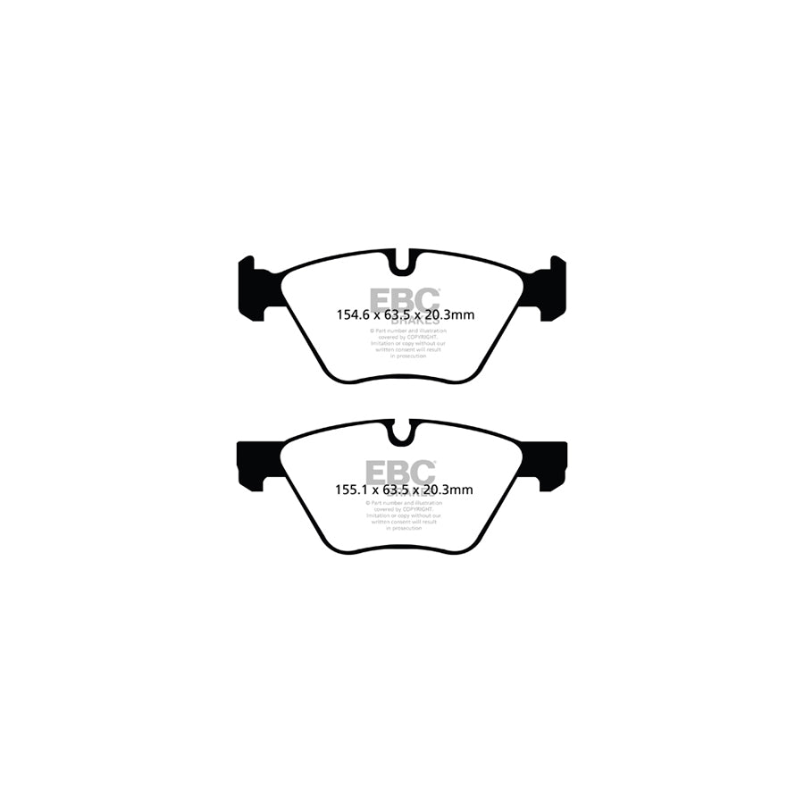 EBC PD04KF481 BMW E60 E61 Bluestuff Front Brake Pad & Plain Disc Kit - ATE Caliper 2 | ML Performance UK Car Parts