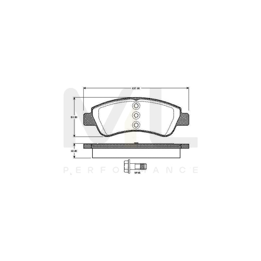 Bosch 0986Tb2830 Brake Pad Set Excl. Wear Warning Contact  | ML Performance Car Parts