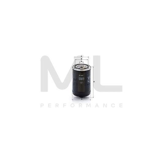 MANN-FILTER W 940 (10) Oil Filter Spin-on Filter, with one anti-return valve | ML Performance Car Parts