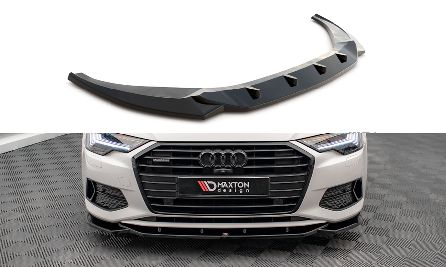 Maxton Design AU-A6-C8-FD1T Front Splitter V.1 Audi A6 C8 | ML Performance UK Car Parts