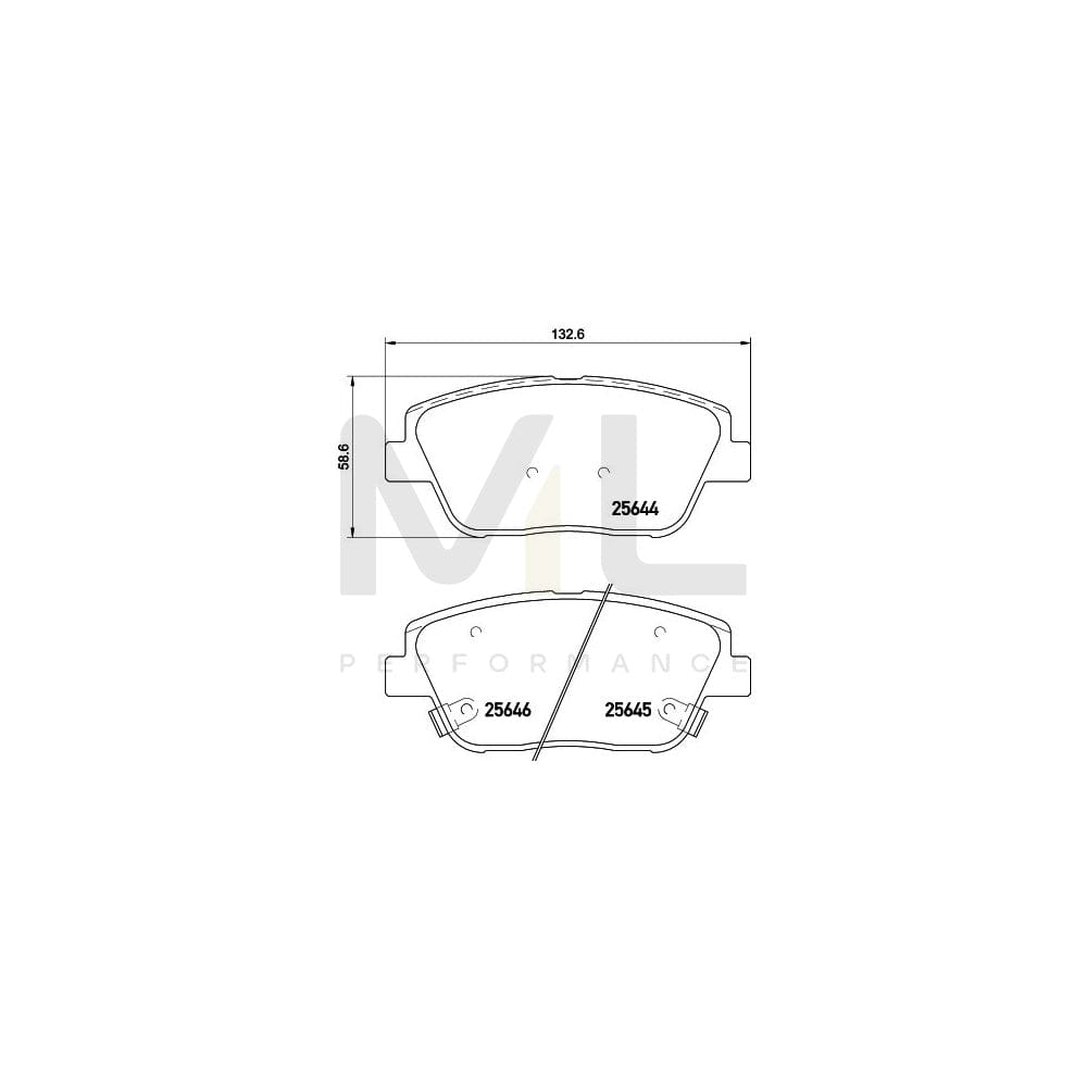 Hella 8DB 355 020-551 Brake Pad Set With Acoustic Wear Warning, With Accessories | ML Performance Car Parts