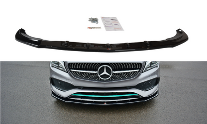 Maxton Design ME-CLA-117F-AMGLINE-FD1T Front Splitter V.1 Mercedes Benz CLA-Class C117 AMG-Line (Facelift) | ML Performance UK Car Parts