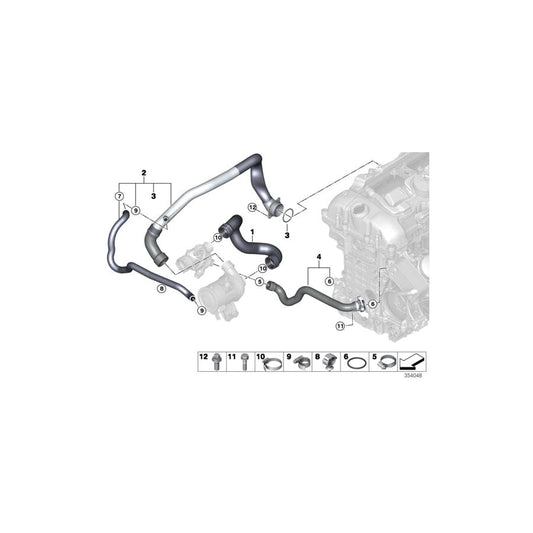 Genuine BMW 11537645833 F15 F16 Water Hose, Inlet, Thermostat (Inc. X5 35i, X6 35iX & X6 35i) | ML Performance UK Car Parts